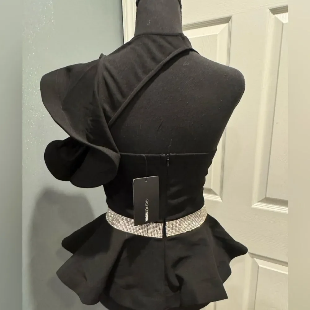 Fashion Nova Black Diamonds Are Forever Top in size small